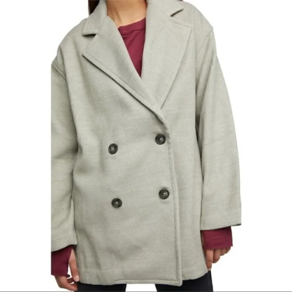 New Free People Hannah Slouchy Boyfriend Oregano Blazer Coat Jacket NWT Large